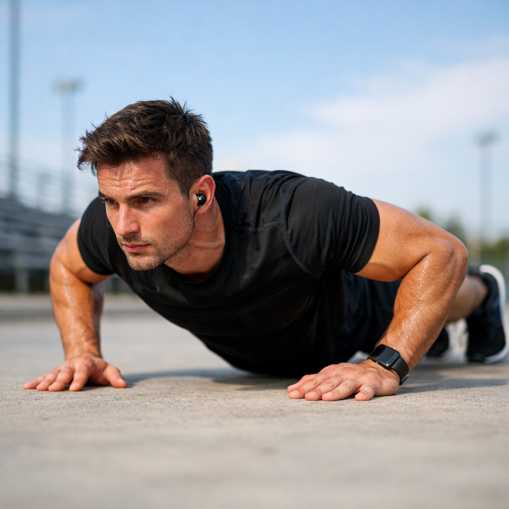 Active Person Doing Push Up
